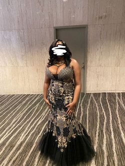 Johnathan Kayne Black Size 18 Medium Height Sheer Prom Ball Mermaid Dress on Queenly