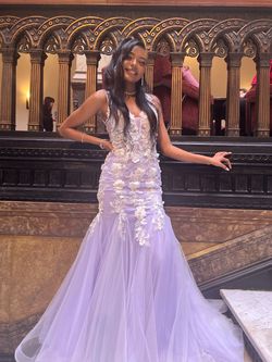Jovani Purple Size 2 Bridgerton Embroidery Pageant Mermaid Dress on Queenly