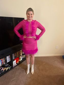 Karen millen Pink Size 8 Pageant Midi Cocktail Dress on Queenly