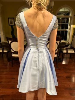 Sherri Hill Blue Size 0 Sequined Cocktail Dress on Queenly