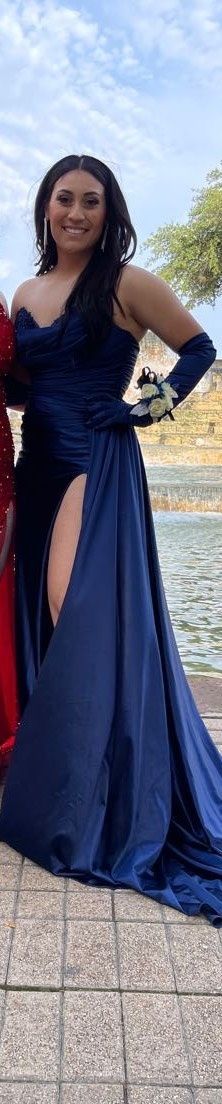 Sherri Hill Blue Size 10 Black Tie Pageant Navy Straight Dress on Queenly