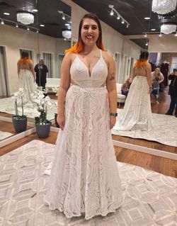All Who Wander White Size 20 Prom Plus Size Vintage Wedding Floor Length A-line Dress on Queenly