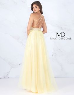 Mac Duggal Yellow Size 2 Floor Length Black Tie Side slit Dress on Queenly