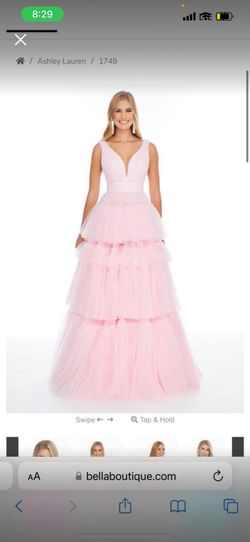 Ashley Lauren Pink Size 0 Prom Floor Length Tulle Ball gown on Queenly