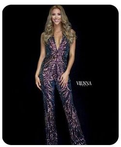 Vienna Multicolor Size 0 Euphoria Floor Length Jumpsuit Dress on Queenly