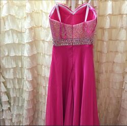 Jovani Pink Size 10 Sweetheart Floor Length Strapless Embroidery Appearance A-line Dress on Queenly