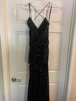 Cinderella Divine Black Tie Size 0 Prom Side slit Dress on Queenly