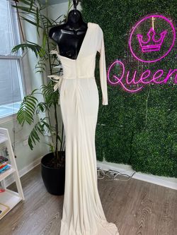 Albina Dyla White Size 2 Free Shipping Floor Length Mermaid Dress on Queenly