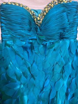 Forever yours Blue Size 4 Appearance Sweetheart A-line Dress on Queenly