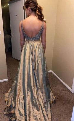 Sherri Hill Gold Size 4 Black Tie Floor Length Pageant Ball gown on Queenly