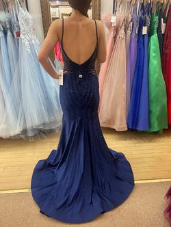 Ellie Wilde Blue Size 4 Winter Formal Mermaid Pageant Straight Dress on Queenly