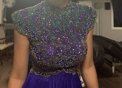 Sherri Hill Purple Size 0 Pageant Black Tie A-line Dress on Queenly