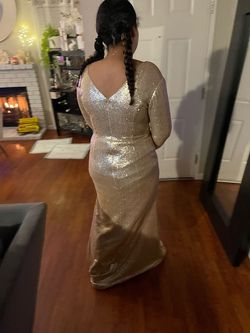 Lady Prom Dress Gold Size 14 Tall Height Military Prom Mermaid Dress on Queenly