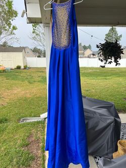 Blue Size 16 Train Dress on Queenly