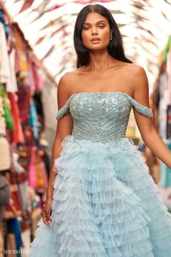 Style -1 Sherri Hill Blue Size 6 Jewelled Prom A-line Dress on Queenly
