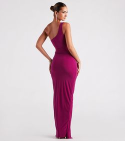 Style 05002-6918 Windsor Pink Size 16 Jersey Side slit Dress on Queenly