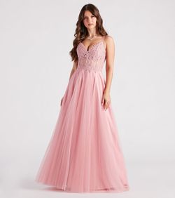 Style 05002-6911 Windsor Light Pink Size 0 Sheer Jewelled Straight Dress on Queenly