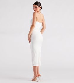 Style 05102-5034 Windsor White Size 8 Mini Tall Height Graduation Side slit Dress on Queenly