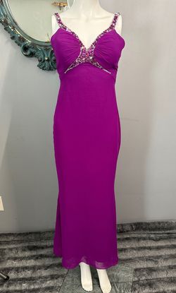 Faviana Purple Size 4 Prom Military A-line Dress on Queenly