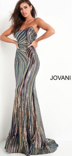 Jovani Multicolor Size 4 Mermaid Floor Length Strapless Straight Dress on Queenly
