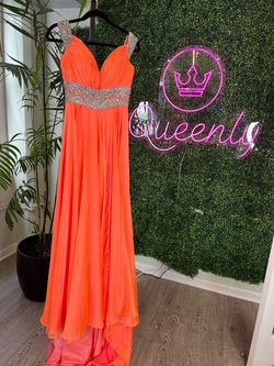 Rachel Allan Orange Size 6 Floor Length Free Shipping Straight Dress on Queenly