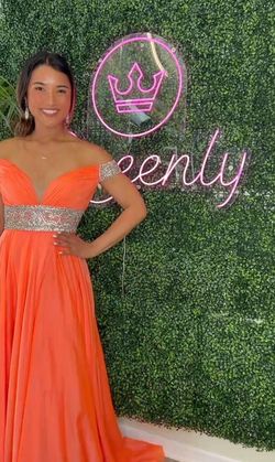 Rachel Allan Orange Size 6 Military Floor Length Straight Dress on Queenly