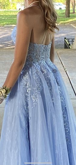 Jovani Blue Size 0 Strapless Spaghetti Strap Corset Quinceanera Sweetheart Ball gown on Queenly
