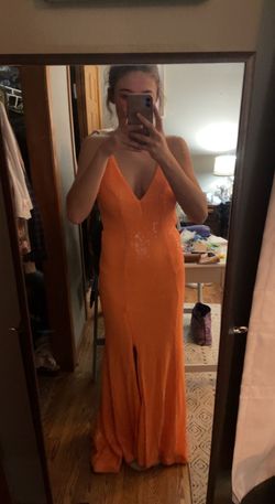 Alyce Paris Orange Size 4 Prom Straight Dress on Queenly