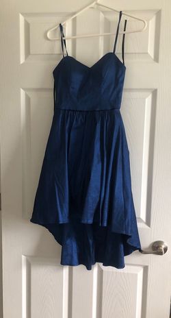 B. Darlin Blue Size 8 Wedding Guest Military A-line Dress on Queenly