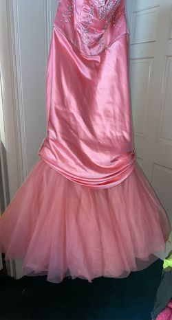Tiffany Designs Pink Size 14 Plus Size Pageant Floor Length Mermaid Dress on Queenly