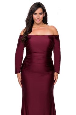 La Femme Red Size 20 Floor Length Plus Size Mermaid Dress on Queenly