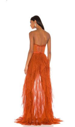 For Love and Lemons Orange Size 0 Military Floor Length Straight Dress on Queenly