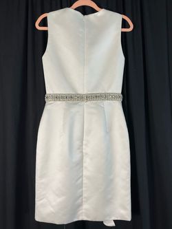 Ashley Lauren White Size 6 Pageant Sunday Midi Cocktail Dress on Queenly