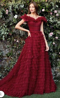 Andrea & Leo Couture Red Size 4 Quinceanera Prom Black Tie Ball gown on Queenly