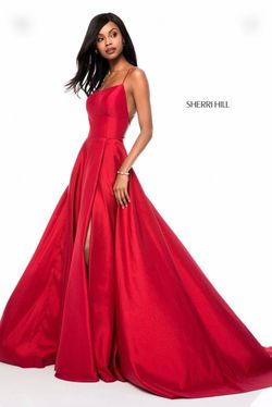 Sherri Hill Red Size 0 Black Tie Floor Length A-line Dress on Queenly