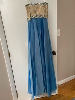 Sherri Hill Blue Size 6 Black Tie Pageant Military Prom Straight Dress on Queenly