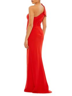 Mac Duggal Red Size 14 Black Tie Floor Length Straight Jersey Side slit Dress on Queenly