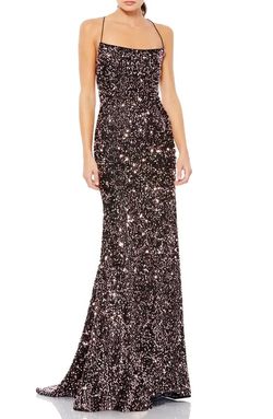 Mac Duggal Black Size 4 Square Neck Polyester Sequin Military Jewelled A-line Dress on Queenly