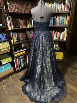 GB Blue Size 8 Prom Floor Length Ball gown on Queenly