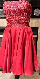 Sherri Hill Red Size 4 Floor Length Military A-line Dress on Queenly