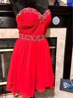 B. Darlin Red Size 10 Floor Length Prom 50 Off A-line Dress on Queenly