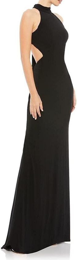 Mac Duggal Black Size 12 Backless Plus Size Polyester Military A-line Dress on Queenly