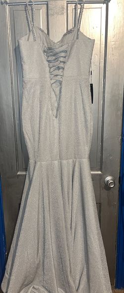 Silver Size 12 Mermaid Dress on Queenly