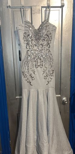 Silver Size 12 Mermaid Dress on Queenly