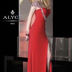 Alyce Paris Red Size 2 One Shoulder Euphoria Side slit Dress on Queenly