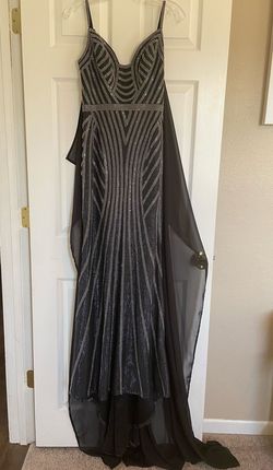 Jovani Black Size 2 Jewelled Military Floor Length Straight Dress on Queenly