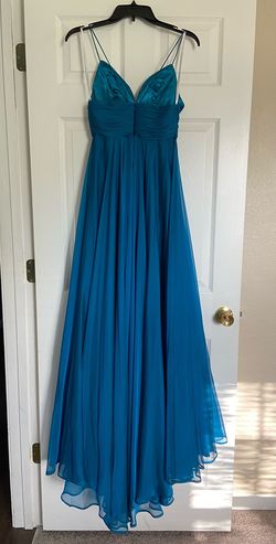 Sherri Hill Blue Size 4 Black Tie Floor Length Pageant Ball gown on Queenly