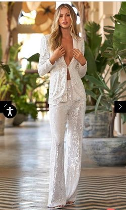 Sherri Hill White Size 6 Bridal Shower Floor Length Jumpsuit Dress on Queenly