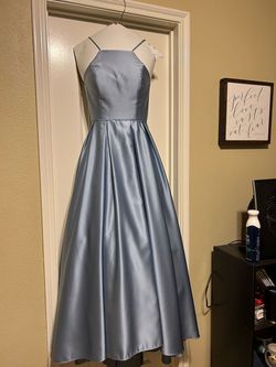 Betsy and Adam Blue Size 2 Pockets Military Prom A-line Dress on Queenly