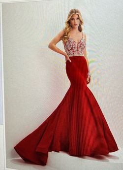 Panoply Red Size 6 Pageant Prom Military Mermaid Dress on Queenly